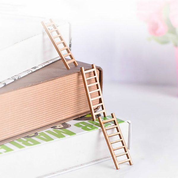 5pcs Simulation Ladder Decoration Wooden Staircase Corridor Micro Landscape Succulent Potted DIY Decorations - Image 5