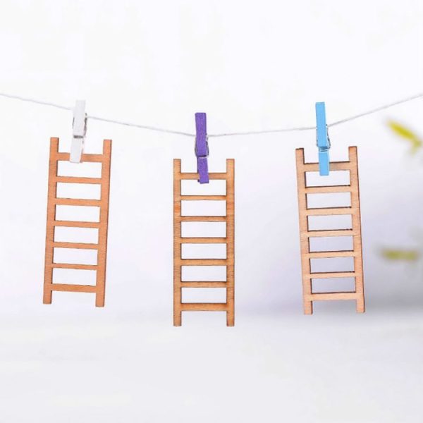 5pcs Simulation Ladder Decoration Wooden Staircase Corridor Micro Landscape Succulent Potted DIY Decorations - Image 7