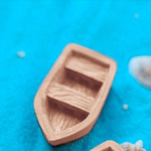 Retro Wooden Boat Model Resin Craft Accessories, Size: Large