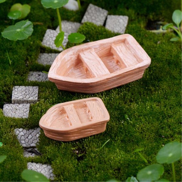 3 PCS Retro Wooden Boat Model Resin Craft Accessories, Size: Small - Image 3
