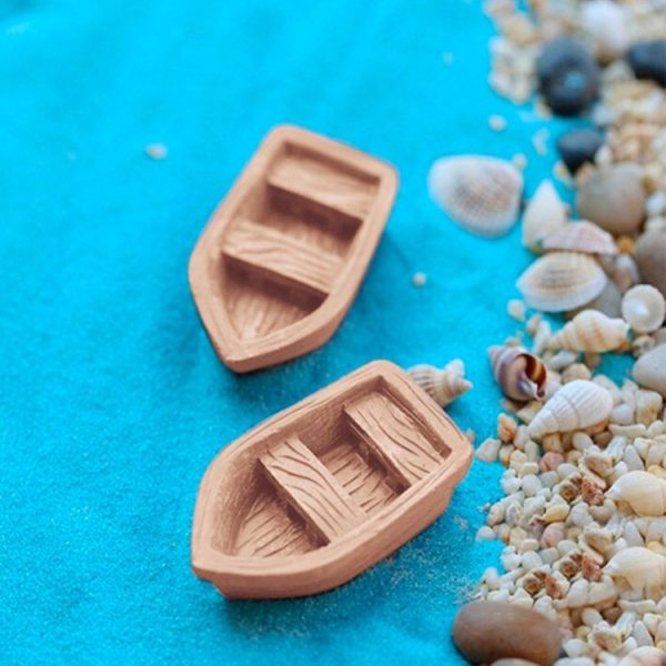 3 PCS Retro Wooden Boat Model Resin Craft Accessories, Size: Small - Image 5