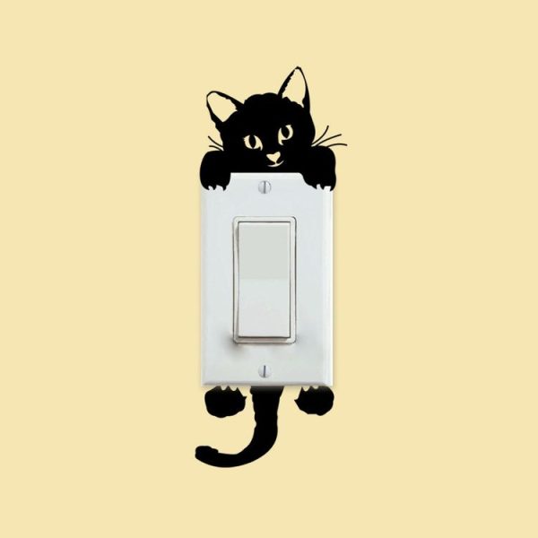 10 PCS DIY Little Cat Light Switch Sticker Wall Sticker Decal Home Decoration - Image 2