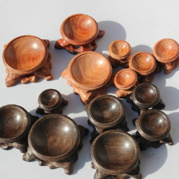 Crystal Ball Wenwan Wooden Base Ornaments, Specification: Black Elm 2.5x2.5cm - Image 3