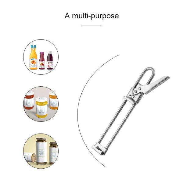 Stainless Steel bottle Opener Adjustable Can Opener Jam Bottle Opener Gadget - Image 6