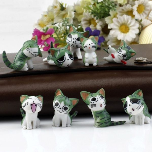 7 PCS / Set Miniature Cat Garden Decoration Statue Doll House Micro Landscape Decoration (Green) - Image 4