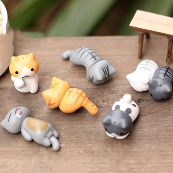 2 Sets Fleshy Flower Pot Moss Micro Landscape Doll Cute Cat Decoration Doll Cake DIY Assembly Ornaments - Image 2