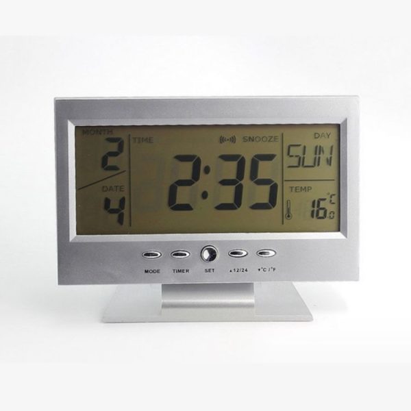 Large Screen Electronic Clock Smart Mute Luminous Clock with Thermometer - Image 2