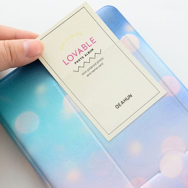 3 inch Colorful Starry Series PU Cover Album Photo Movie Ticket Storage Collection Photo Album Book (Pink Light Spot) - Image 4
