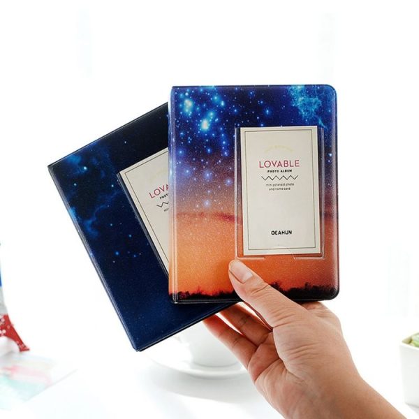 3 inch Colorful Starry Series PU Cover Album Photo Movie Ticket Storage Collection Photo Album Book (Pink Light Spot) - Image 5
