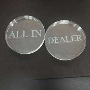 2 PCS Transparent Acrylic Casino Poker Chip Bingo Tags, Random Style Delivery