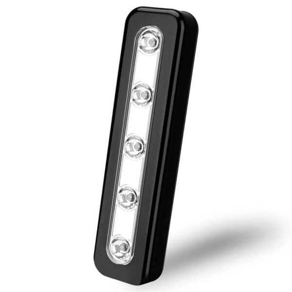 5 LEDs High Lighting Long Touch Light LED Night Light Pat Lamp (Black) - Image 2