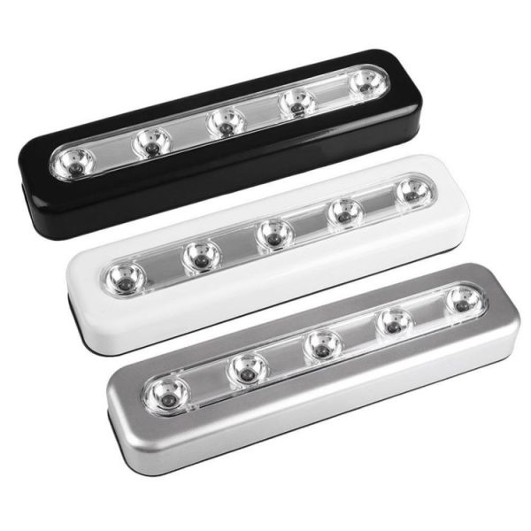 5 LEDs High Lighting Long Touch Light LED Night Light Pat Lamp (Black) - Image 4