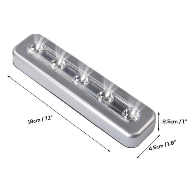 5 LEDs High Lighting Long Touch Light LED Night Light Pat Lamp (Black) - Image 5
