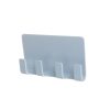 Practical Wall Sticking Phone Charging Holder Socket Strong Sticky Adhesive Sopport Rack Shelf With Hooks (Blue) - Image 2