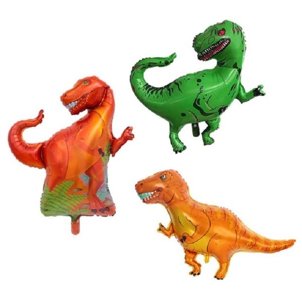 2 PCS Dinosaur Modeling Aluminum Foil Balloon Children Birthday Decoration Party Supplies Toy, Size: Large, Style: Red Tyrannosaurus - Image 3