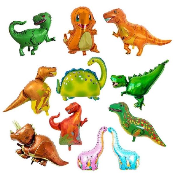 2 PCS Dinosaur Modeling Aluminum Foil Balloon Children Birthday Decoration Party Supplies Toy, Size: Large, Style: Red Tyrannosaurus - Image 5
