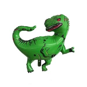 2 PCS Dinosaur Modeling Aluminum Foil Balloon Children Birthday Decoration Party Supplies Toy, Size: Large, Style: Green Tyrannosaurus