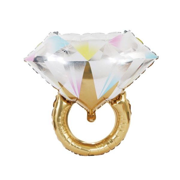 Wedding Marriage Room Decoration Balloon Diamond Ring Foil Balloon, Specification: Large Gold Diamond - Image 2