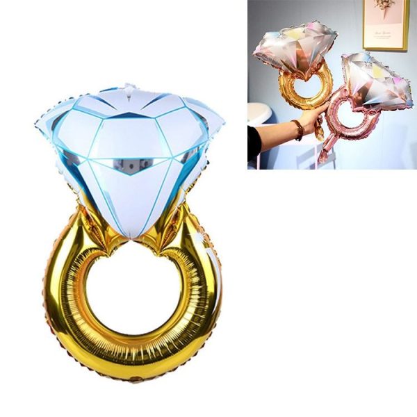 Wedding Marriage Room Decoration Balloon Diamond Ring Foil Balloon, Specification: Super Big Diamond Ring