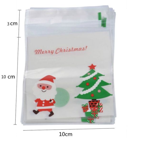 10 PCS Christmas Self Sealing Bag Plastic Candy Cookies Pouches Gift Bag (Trojan) - Image 4