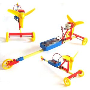 3 PCS Electric Air Powered Racing Car DIY Assembly Toy Kit Science Educational Learning Aerodynamic Solar Toy Random Color