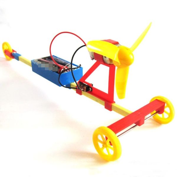 3 PCS Electric Air Powered Racing Car DIY Assembly Toy Kit Science Educational Learning Aerodynamic Solar Toy Random Color - Image 2