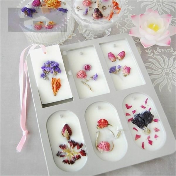 Aromatherapy Wax Handmade Soap Silicone Mold, Specification: Three Rectangle Three Oval - Image 4