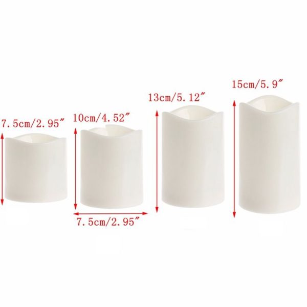 Cylindrical LED Electronic Candle Light Simulation Wedding Candlestick Candle, Size: 10x7.5cm with remote control - Image 3