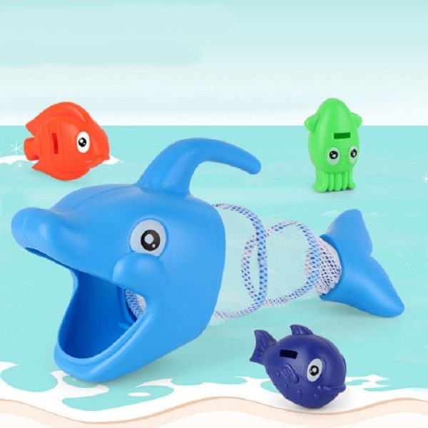 4 PCS / Set Children Playing in the Water Cartoon Dolphin Bathing Fish Fishing Toy (Blue) - Image 2