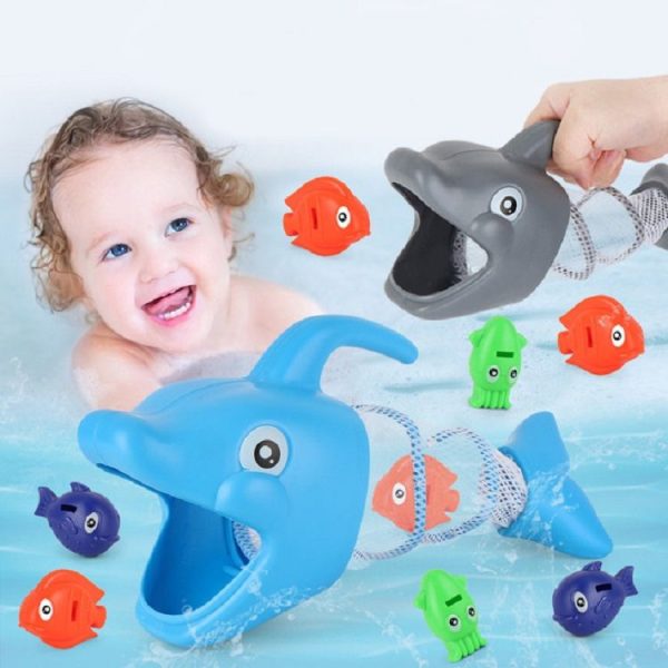 4 PCS / Set Children Playing in the Water Cartoon Dolphin Bathing Fish Fishing Toy (Blue) - Image 3