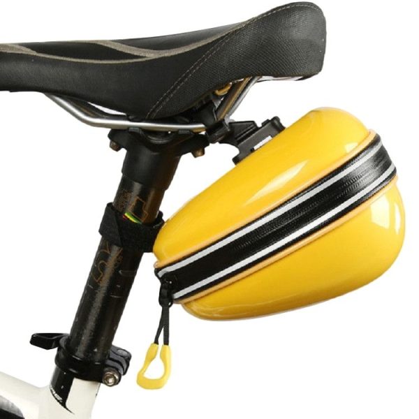 Waterproof Bicycle Bag Mini Cushion Bag Mountain Bike Hard Shell Tail Bag (Yellow)