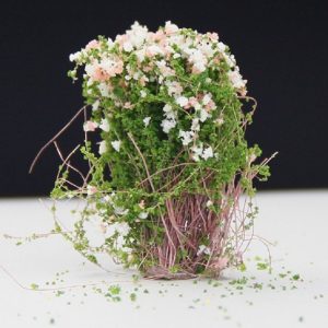 Artificial Handmade Model Material Sand Table Building Bush Flower Finished Flower (White Pink Flower)
