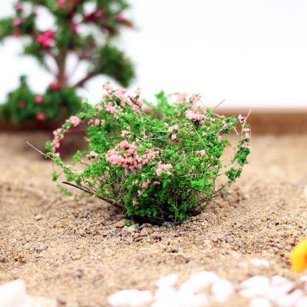 Artificial Handmade Model Material Sand Table Building Bush Flower Finished Flower (White Pink Flower) - Image 5