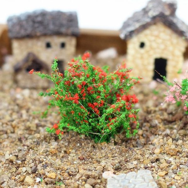 Artificial Handmade Model Material Sand Table Building Bush Flower Finished Flower (White Pink Flower) - Image 6