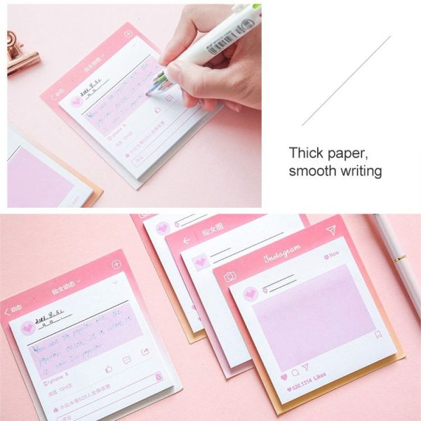4 PCS Lovely Pink Circle of Friends Memo Pad Planner Sticky Notes Paper Sticker Notepad Kawaii Stationery (Fairy Dynamics) - Image 3