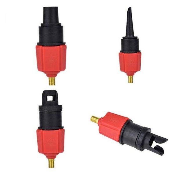 Surfing Paddle Board Rubber Boat Inflatable Bed Air Valve Adapter Car Air Pump Adapter (Red) - Image 4