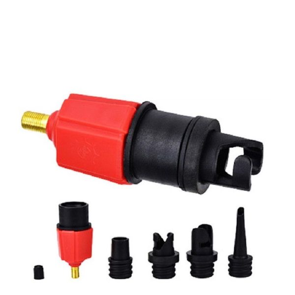 Surfing Paddle Board Rubber Boat Inflatable Bed Air Valve Adapter Car Air Pump Adapter (Red) - Image 5