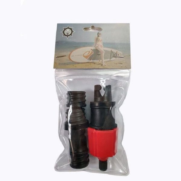 Surfing Paddle Board Rubber Boat Inflatable Bed Air Valve Adapter Car Air Pump Adapter (Red) - Image 7