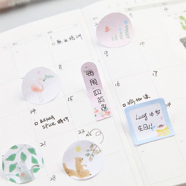 2 PCS Creative Cute Cartoon Week Plan N Times Post Sticky Note Pocket Account Accessories Free Stickers (Green) - Image 4
