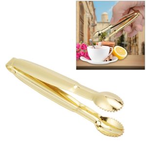 Stainless Steel Coffee Sugar Clip Kitchen Bar Clip (Gold)
