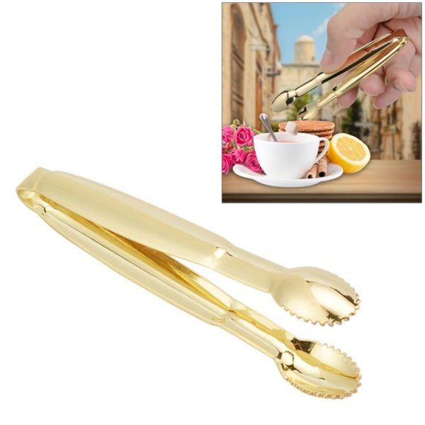 Stainless Steel Coffee Sugar Clip Kitchen Bar Clip (Gold)