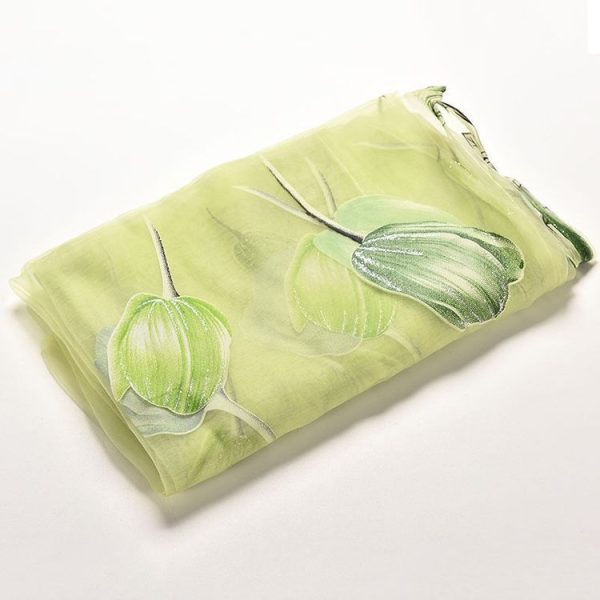 Tulip Print Curtain Bedroom Living Room Balcony Tulle Sunshade Curtain, Size: 100x200CM (Green) - Image 6