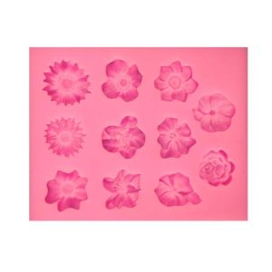 Fondant Cake Silicone Mold Chocolate Mold DIY Trumpet Flower Sun Flower Baking Decoration (Pink)