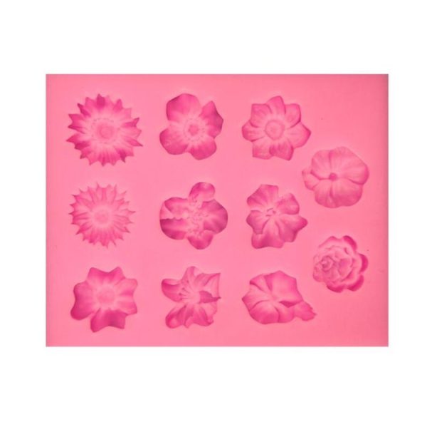 Fondant Cake Silicone Mold Chocolate Mold DIY Trumpet Flower Sun Flower Baking Decoration (Pink) - Image 2