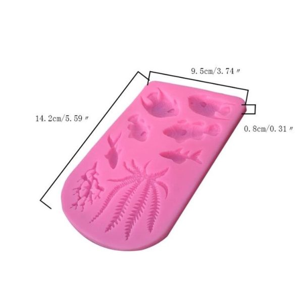 2 PCS Fondant Chocolate Dry Pes Fish Model Marine Animal Silicone Mould (Gray 50-1138) - Image 5