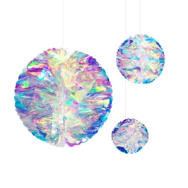 2 PCS Neon Film Honeycomb Ball Ornaments Wedding Birthday Party Decoration Supplies, Size: 20cm (As Show) - Image 3