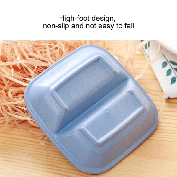 10pcs Kitchen Accessories 2 In 1 Seasoning Sauce Dishes Wheat Straw Salad Saucer Bowl (Blue) - Image 3