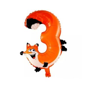 3 PCS 0-9 Digital Cartoon Children Birthday Party Decorated Aluminum Balloon (Number Three)