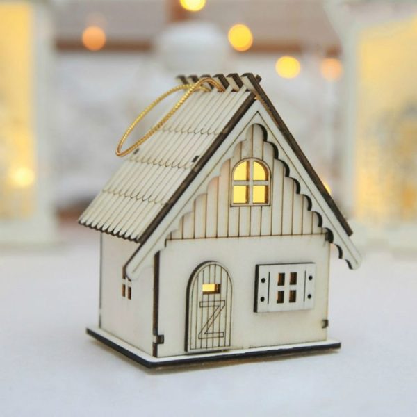 Christmas LED Luminous Cabins Pendant Table Cabins Pendant Ornaments Christmas Decoration (Double Layers) - Image 2
