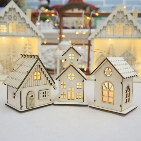 Christmas LED Luminous Cabins Pendant Table Cabins Pendant Ornaments Christmas Decoration (Double Layers) - Image 3